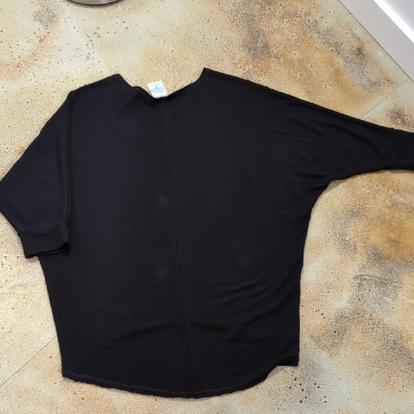 Freeloader | Black Super Soft Relaxed Fit Tunic Dolman 3/4 Sleeve Size M - Picture 9 of 10